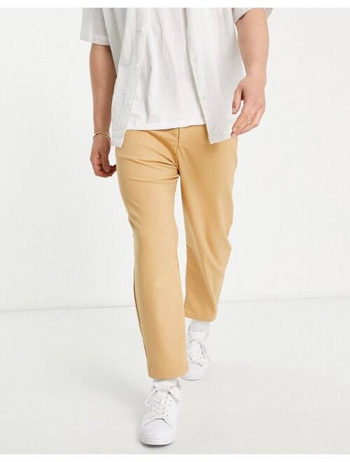 Pull&Bear loose tailored pants in camel