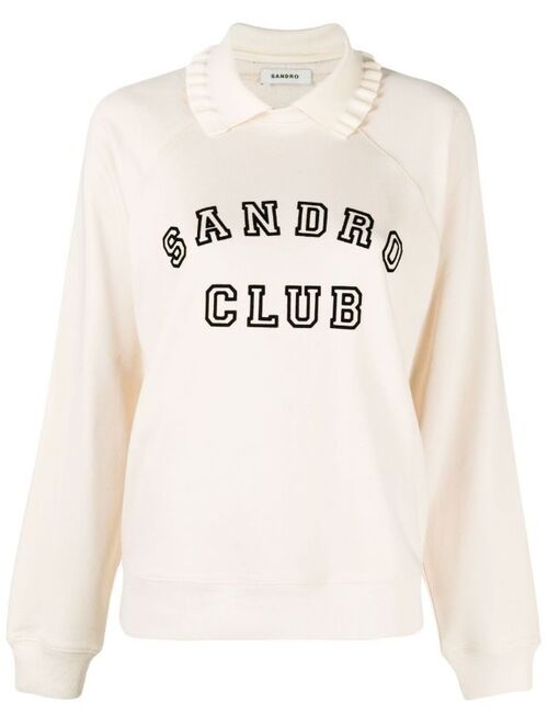 SANDRO logo-print long-sleeved jumper