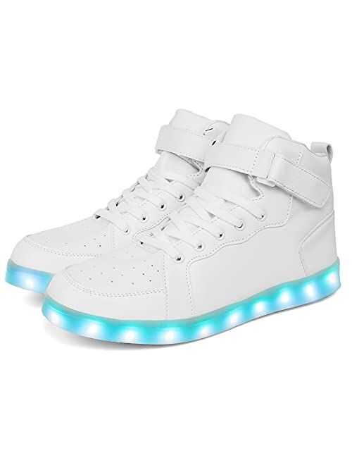 Wajin LED Light Up Shoes High-top Flashing Dancing Sports Shoes for Women Men Gift with USB Charging Glowing Luminous Fashion Sneakers