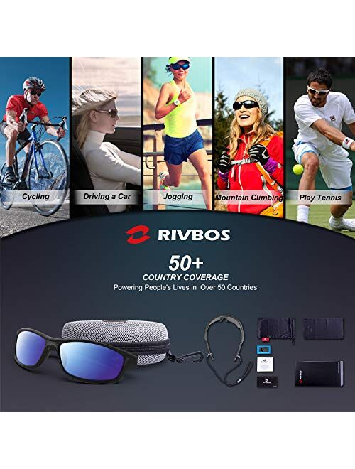 RIVBOS Sunglasses for Men Women Polarized UV Protection Sports Fishing Driving Shades Cycling RB833