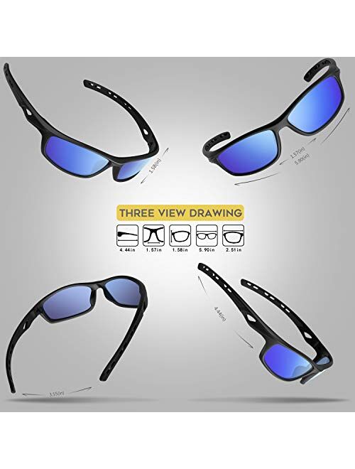 RIVBOS Sunglasses for Men Women Polarized UV Protection Sports Fishing Driving Shades Cycling RB833