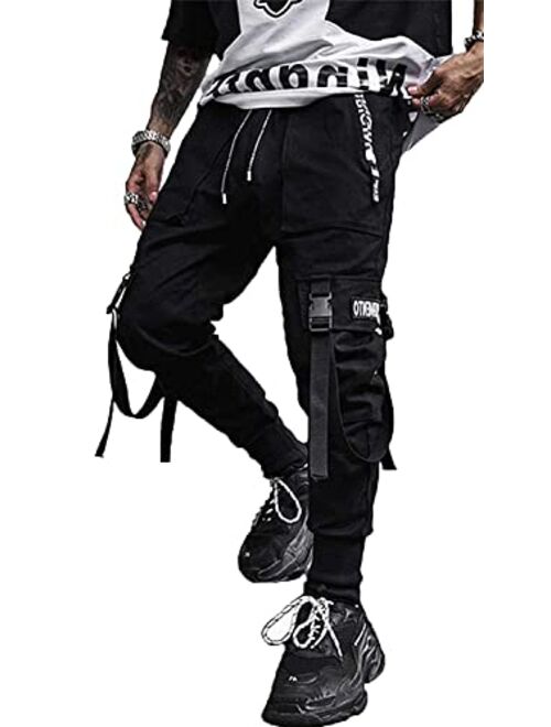 Ambcol Streetwear Hip Hop Pants Cargo Pants Joggers Casual Active Sports Sweatpants for Men Couple Women Unisex