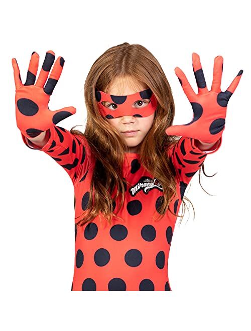 Miraculous Ladybug Girls Cosplay Jumpsuit Gloves and Mask 3 Piece Costume Set Toddler to Big Kid