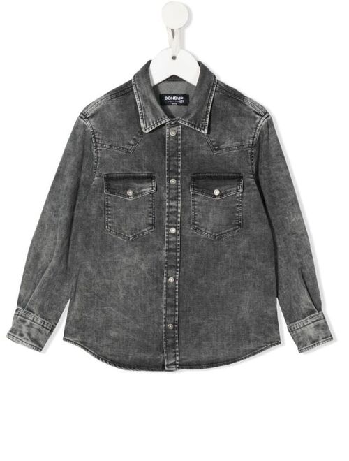 DONDUP KIDS stonewashed denim shirt