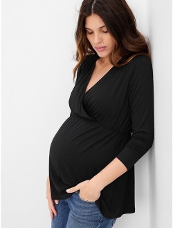 Maternity Jersey Nursing Wrap Top