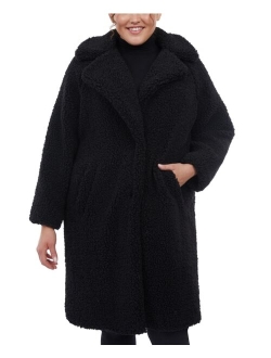 BCBGeneration Women's Plus Size Notched-Collar Teddy Coat, Created for Macy's