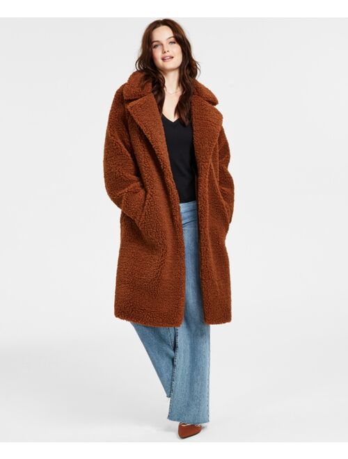 BCBGeneration Women's Plus Size Notched-Collar Teddy Coat, Created for Macy's