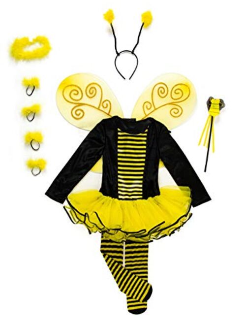 Ikali Bumble Bee Costume, Princess Fancy Dress Up(Tutu, Wings, Antenna)