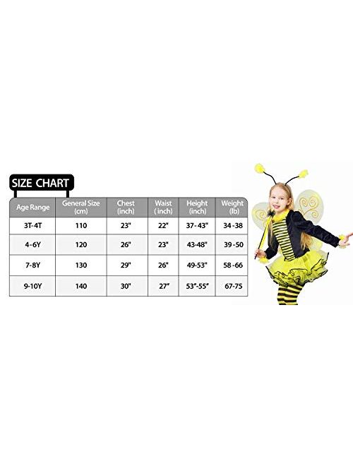 Ikali Bumble Bee Costume, Princess Fancy Dress Up(Tutu, Wings, Antenna)