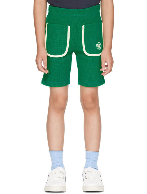 Mardi Mercredi Les Petits Kids Green Waffle Shorts