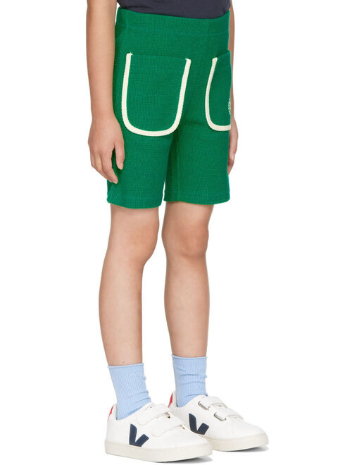 Mardi Mercredi Les Petits Kids Green Waffle Shorts