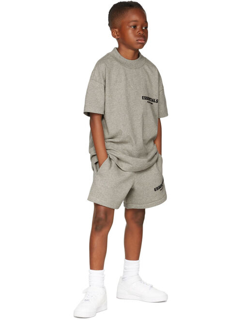 Essentials Kids Gray Fleece Logo Shorts