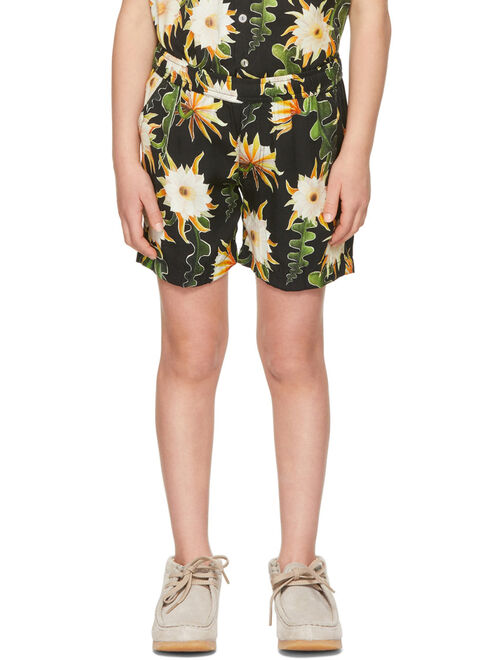 Endless Joy SSENSE Exclusive Kids Black Epiphyllum Shorts