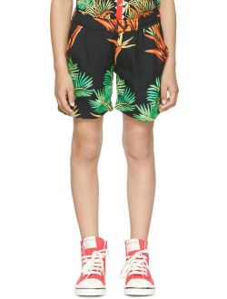 Endless Joy SSENSE Exclusive Kids Black Date Palm Shorts