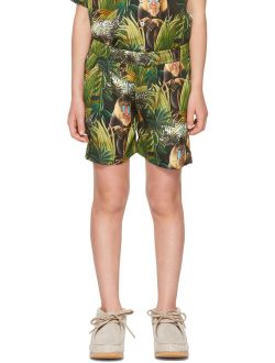 Endless Joy SSENSE Exclusive Kids Green Mandril Shorts