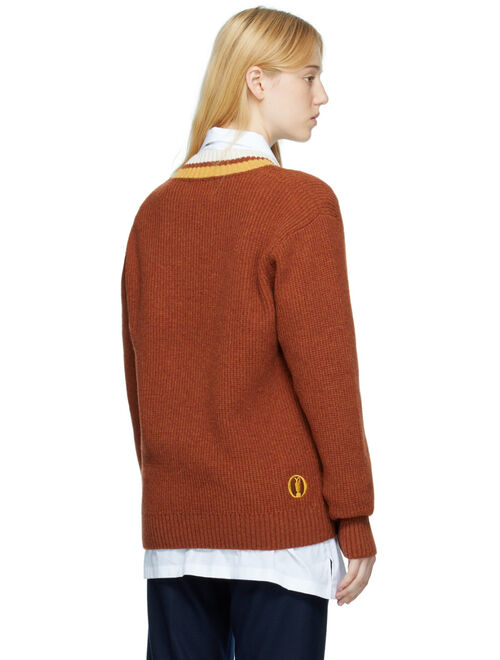 MANORS GOLF Orange Patch Sweater