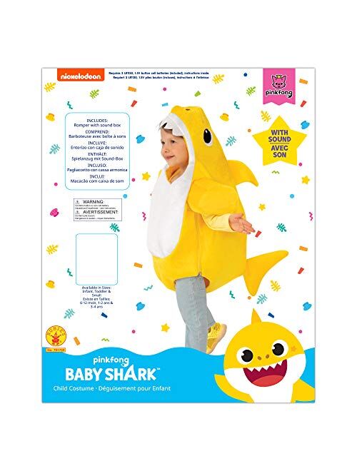 Rubie's Kid's Baby Shark Costume with Sound Chip