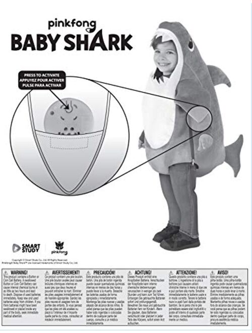 Rubie's Kid's Baby Shark Costume with Sound Chip