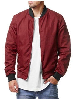 Men Bomber Jacket Lightweight Casual Softshell Flight Windbreaker Coat