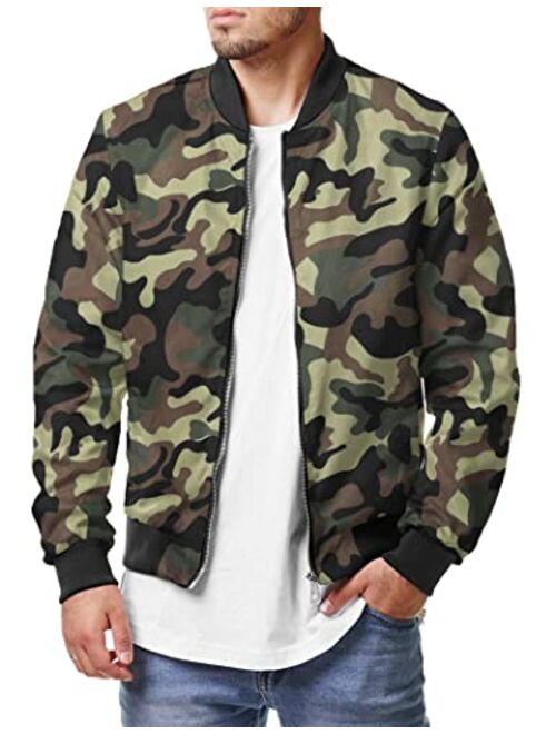 COOFANDY Men Bomber Jacket Lightweight Casual Softshell Flight Windbreaker Coat