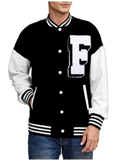 Men's Varsity Jacket Regular Fit Casual Letterman Baseball Bomber Jackets