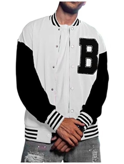 Men's Varsity Jacket Regular Fit Casual Letterman Baseball Bomber Jackets