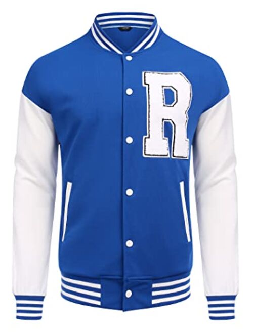 COOFANDY Men's Varsity Jacket Regular Fit Casual Letterman Baseball Bomber Jackets