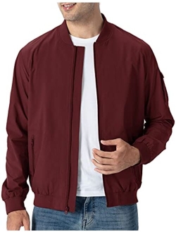 TBMPOY Men's Windproof Bomber Jackets Lightweight Running Windbreaker Outdoor Golf Fashion Coat