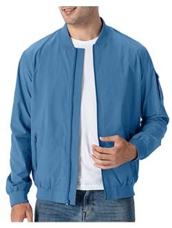 TBMPOY Men's Windproof Bomber Jackets Lightweight Running Windbreaker Outdoor Golf Fashion Coat