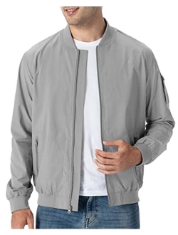 TBMPOY Men's Windproof Bomber Jackets Lightweight Running Windbreaker Outdoor Golf Fashion Coat