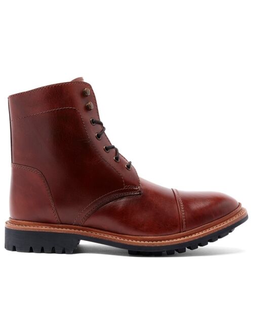 ANTHONY VEER Men's Ranveer Cap-Toe Rugged 6" Lace-Up Boots