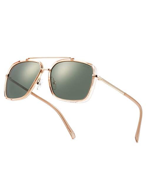 MAFEEDSS Sunglasses Men and Womens Driving Polarized Vintage Square Fashion Aviator Sunglasses Classic Trendy