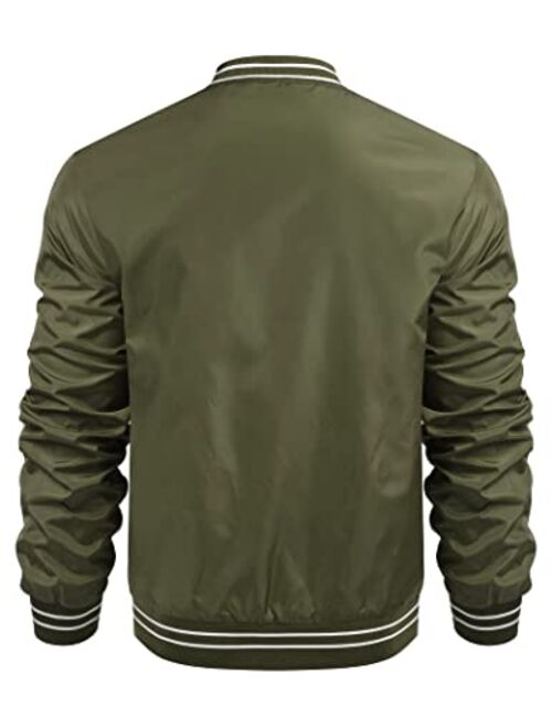 Buy Coofandy Mens Bomber Jackets Lightweight Windbreaker Full Zip Varsity Jacket Casual Spring