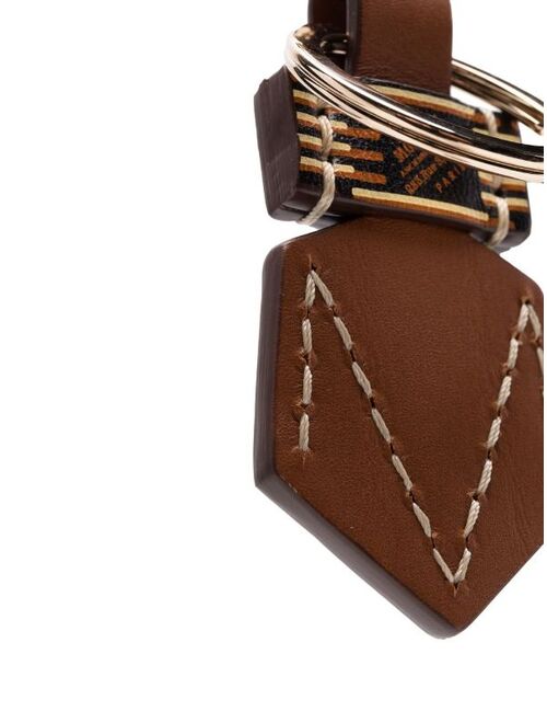 Moreau logo-patch leather keyring