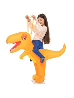 Bettwiteh Inflatable Children Dinosaur Costume for Kids Funny Blow up Halloween Boys Girls T-rex Dino Costumes for School Halloween