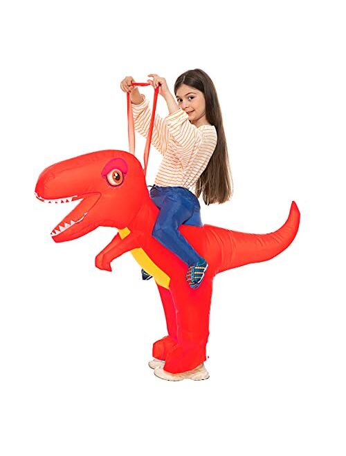 Bettwiteh Inflatable Children Dinosaur Costume for Kids Funny Blow up Halloween Boys Girls T-rex Dino Costumes for School Halloween