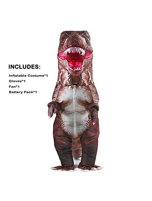 Mxosum Inflatable Dinosaur Costume for Adults Blow up T-rex Costume Funny Party Dino Costume Fancy Halloween Costume Suit