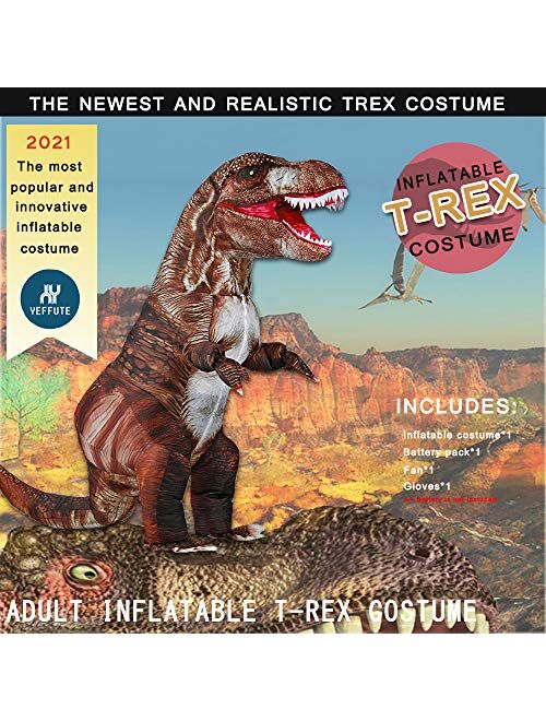 Mxosum Inflatable Dinosaur Costume for Adults Blow up T-rex Costume Funny Party Dino Costume Fancy Halloween Costume Suit