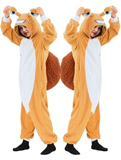 Vavalad Adult Cow One Piece Pajamas Animal Cosplay Halloween Costume for Men Women