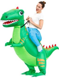 KOOY Inflatable Costume Adult Ride On Dinosaur Costume Halloween Costumes for Men Women Blow up Costumes