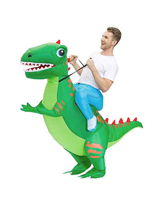 KOOY Inflatable Costume Adult Ride On Dinosaur Costume Halloween Costumes for Men Women Blow up Costumes