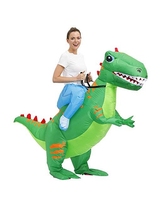 KOOY Inflatable Costume Adult Ride On Dinosaur Costume Halloween Costumes for Men Women Blow up Costumes