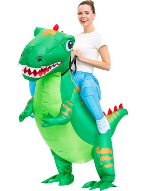 KOOY Inflatable Costume Adult Ride On Dinosaur Costume Halloween Costumes for Men Women Blow up Costumes