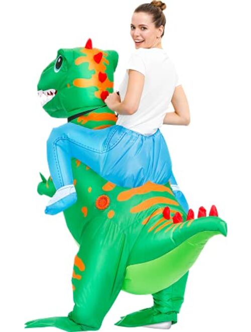 KOOY Inflatable Costume Adult Ride On Dinosaur Costume Halloween Costumes for Men Women Blow up Costumes