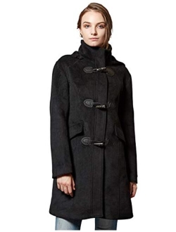 Escalier Women Wool Coat Hoodie Winter Classic Duffle Toggle Pea Coats