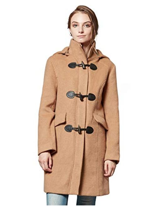 Escalier Women Wool Coat Hoodie Winter Classic Duffle Toggle Pea Coats