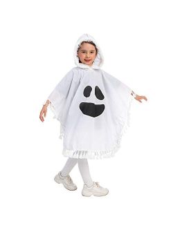 Fanny White Ghost Dress Girl Costume Halloween Party Glow in The Dark for Kids