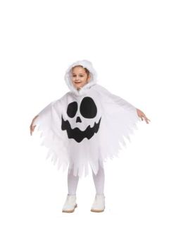 Halloween Ghost Cloak Costume for Kids Trick-or-Treating, Spooky Ghost Costume for Child Toddler