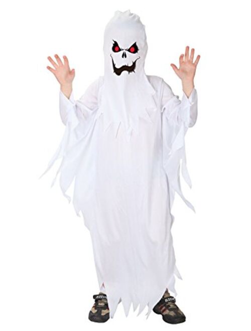 Cloud Kids Kids Boys Halloween Hooded Ghost Robe Costume Cosplay Scary Ghost Dress Ups with Head Cover (with Eye Holes)