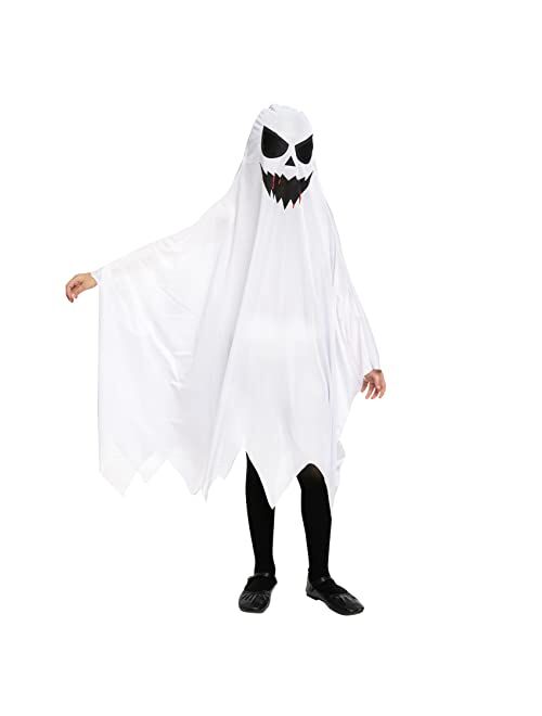 Funnlot Halloween Ghost Costume Kids Scray Ghostly Costume Child Ghost Costume White Halloween Ghost Costume for Boy Girl